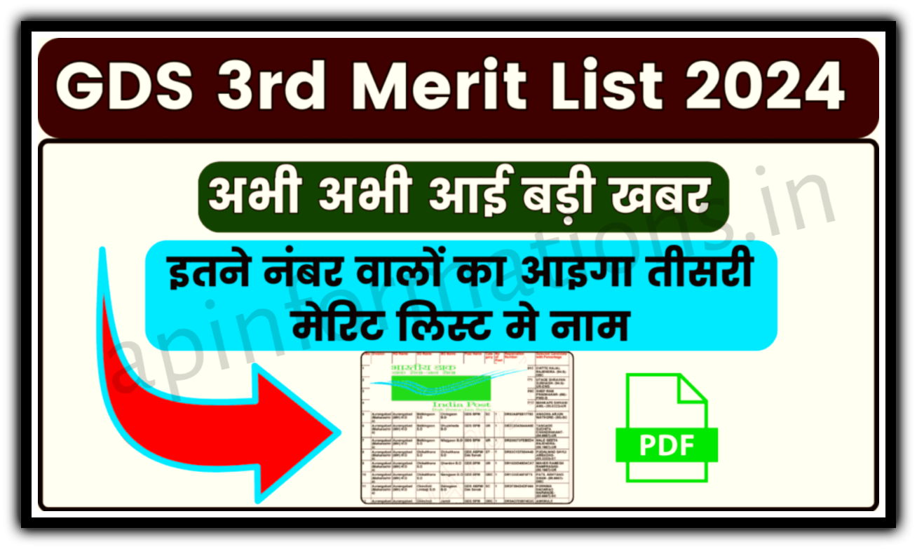 GDS 3rd Merit List 2024