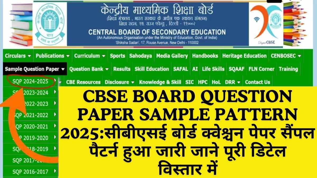 CBSE board question paper sample pattern 2025