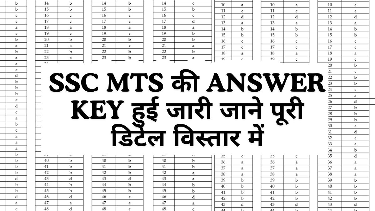 SSC MTS Answer key 2024